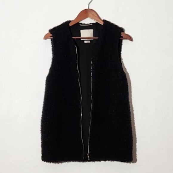 Wilfred Women's Chatou Vest Sherpa Faux Fur Full Zip Jacket Size Small - Picture 3 of 5